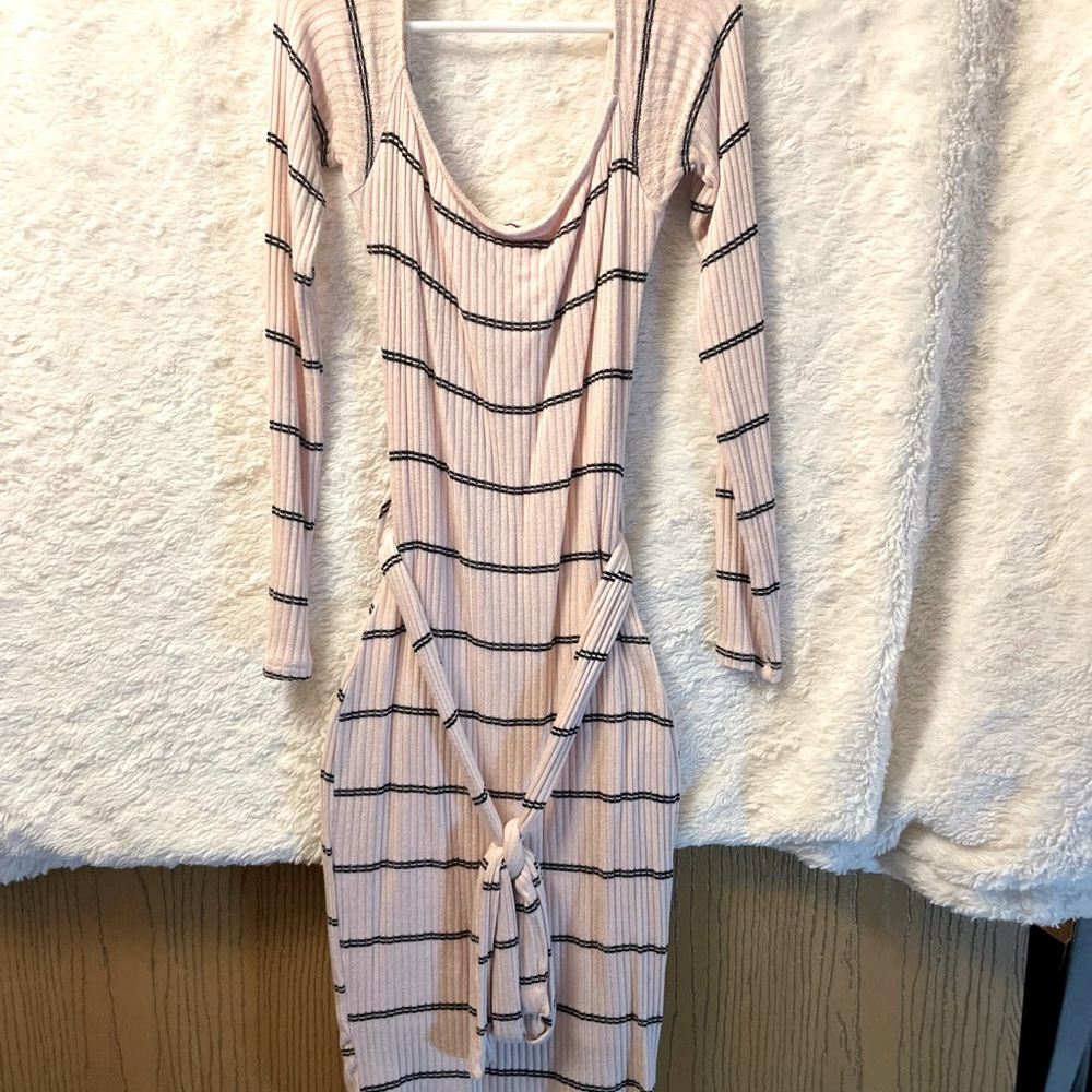 Pink sweater dress